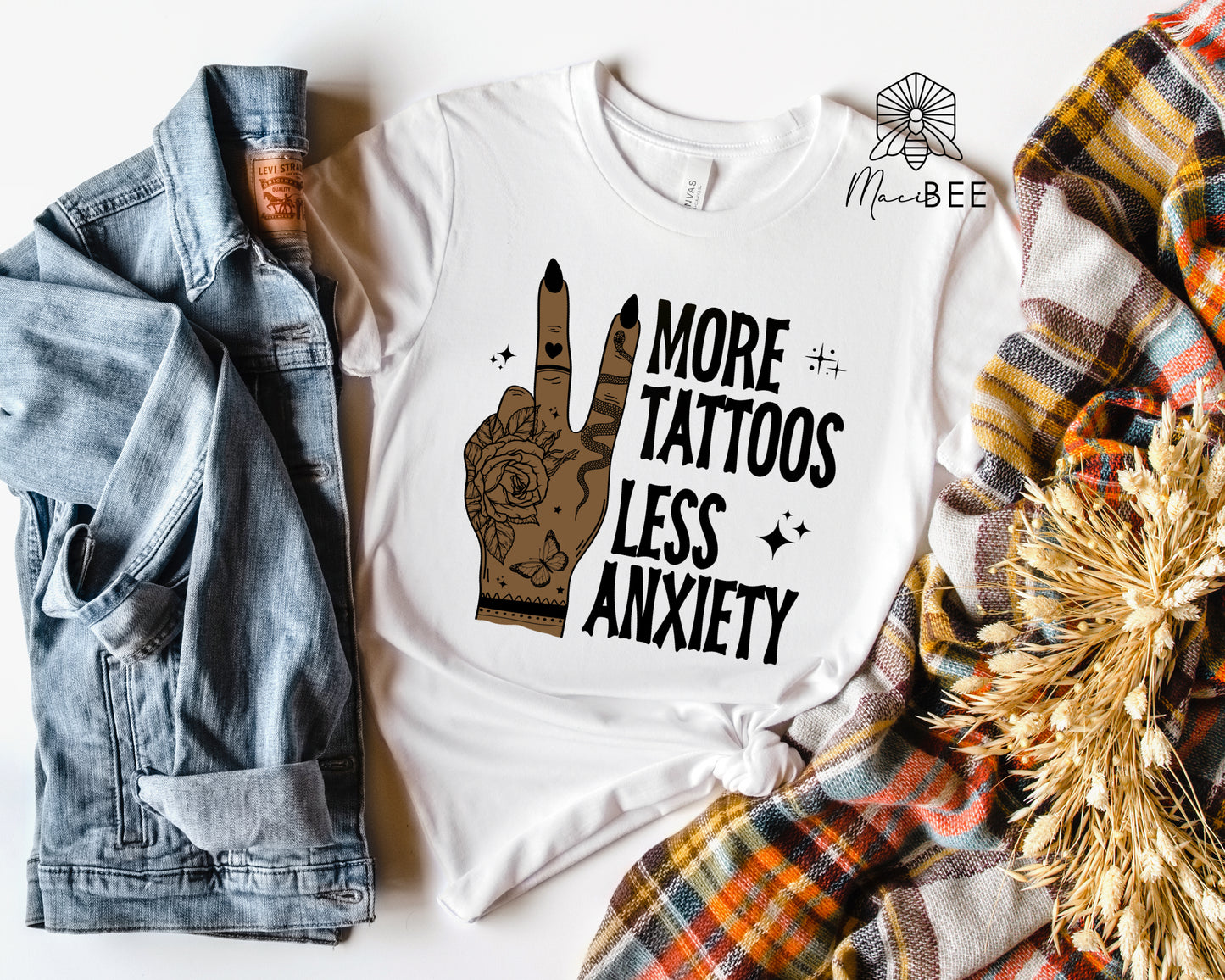 More Tattoos Less Anxiety || Tee