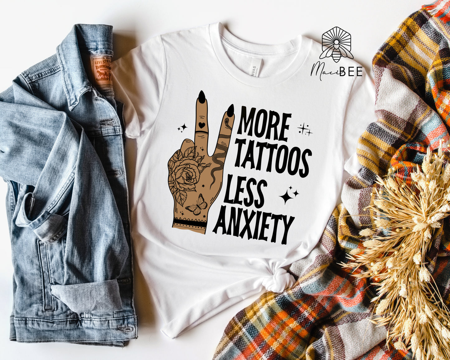 More Tattoos Less Anxiety || Tee