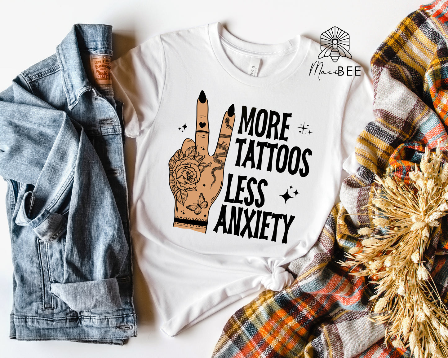 More Tattoos Less Anxiety || Tee