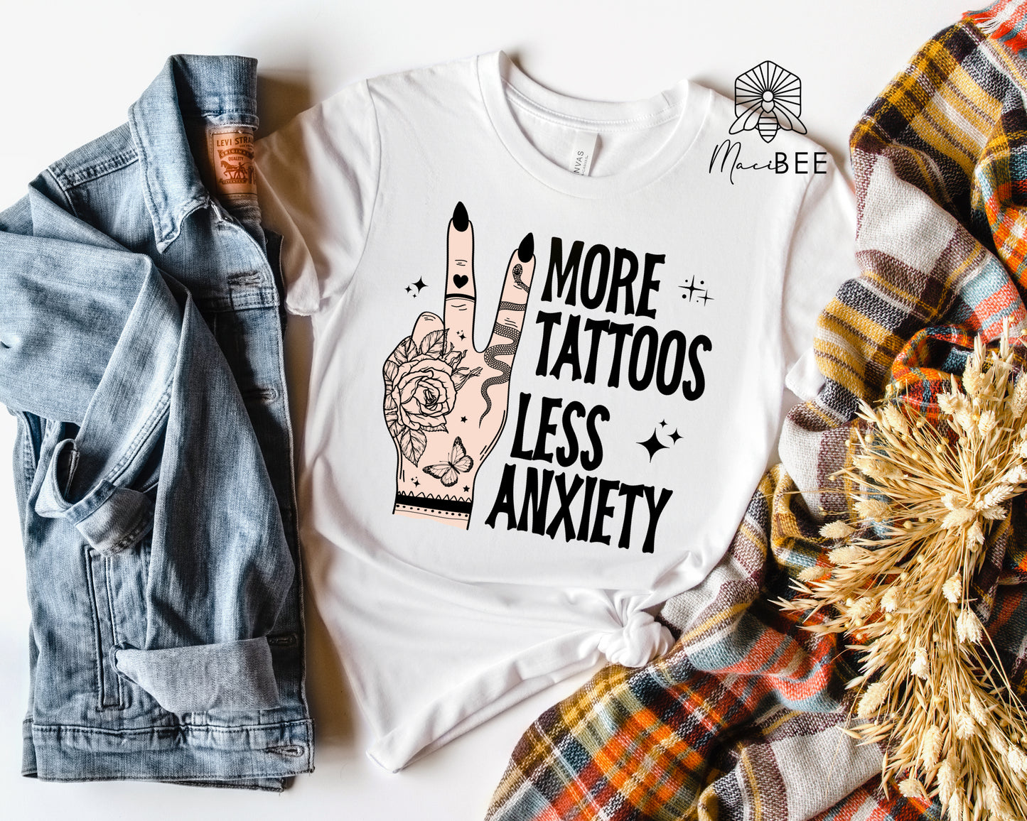 More Tattoos Less Anxiety || Tee