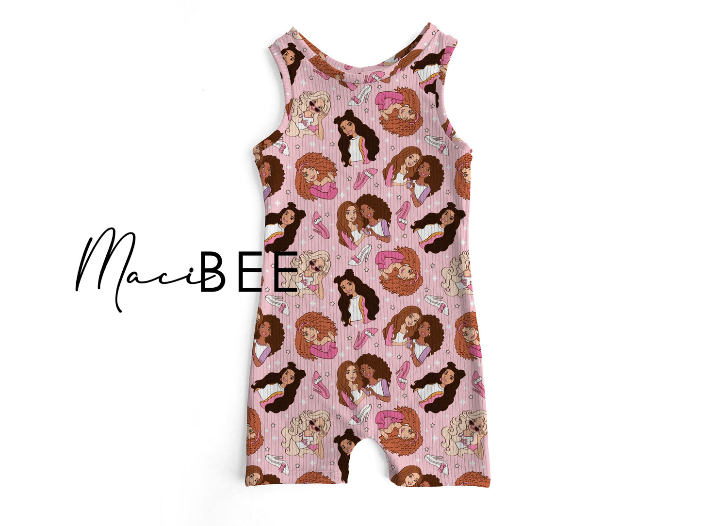 Barbie + Friends (Pink) || Ollie Romper