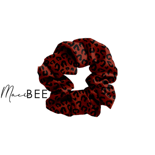 Dark Red Leopard || Scrunchie