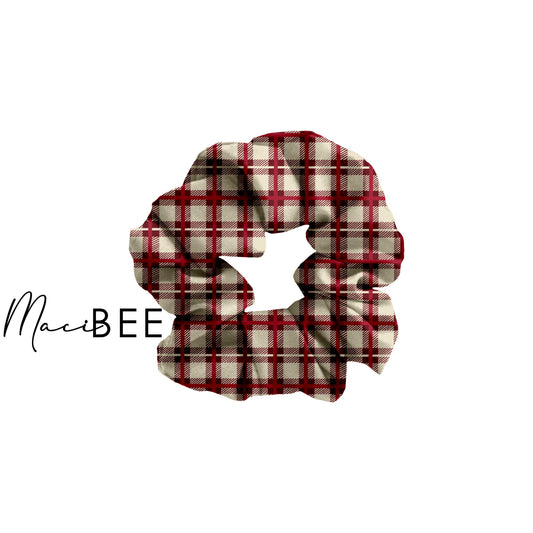 Poinsettia Plaid || Scrunchie