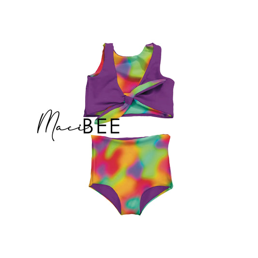 Pink Neon Blur || Reversible Swimsuit