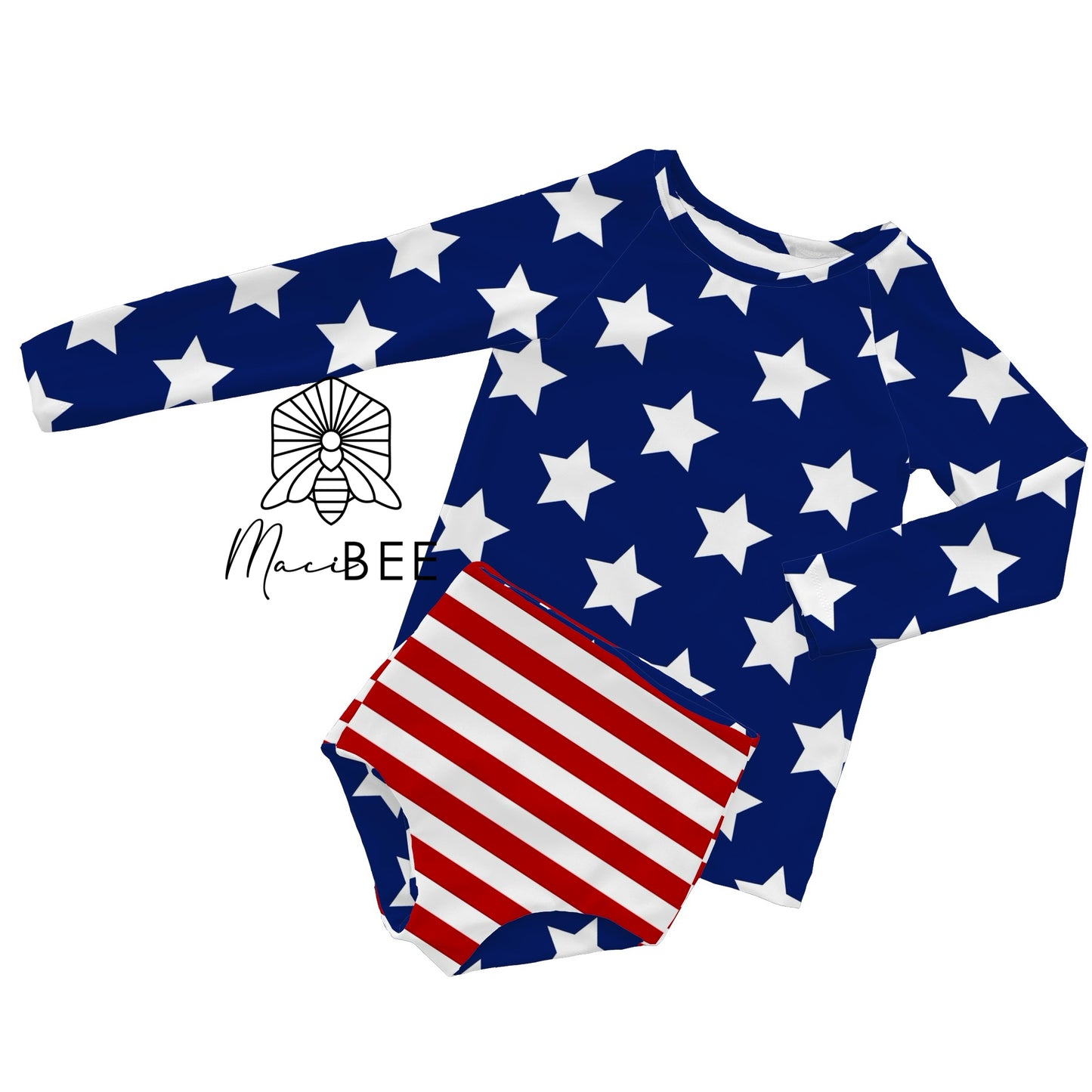 Stars + Stripes || Rash Guard Swim Set