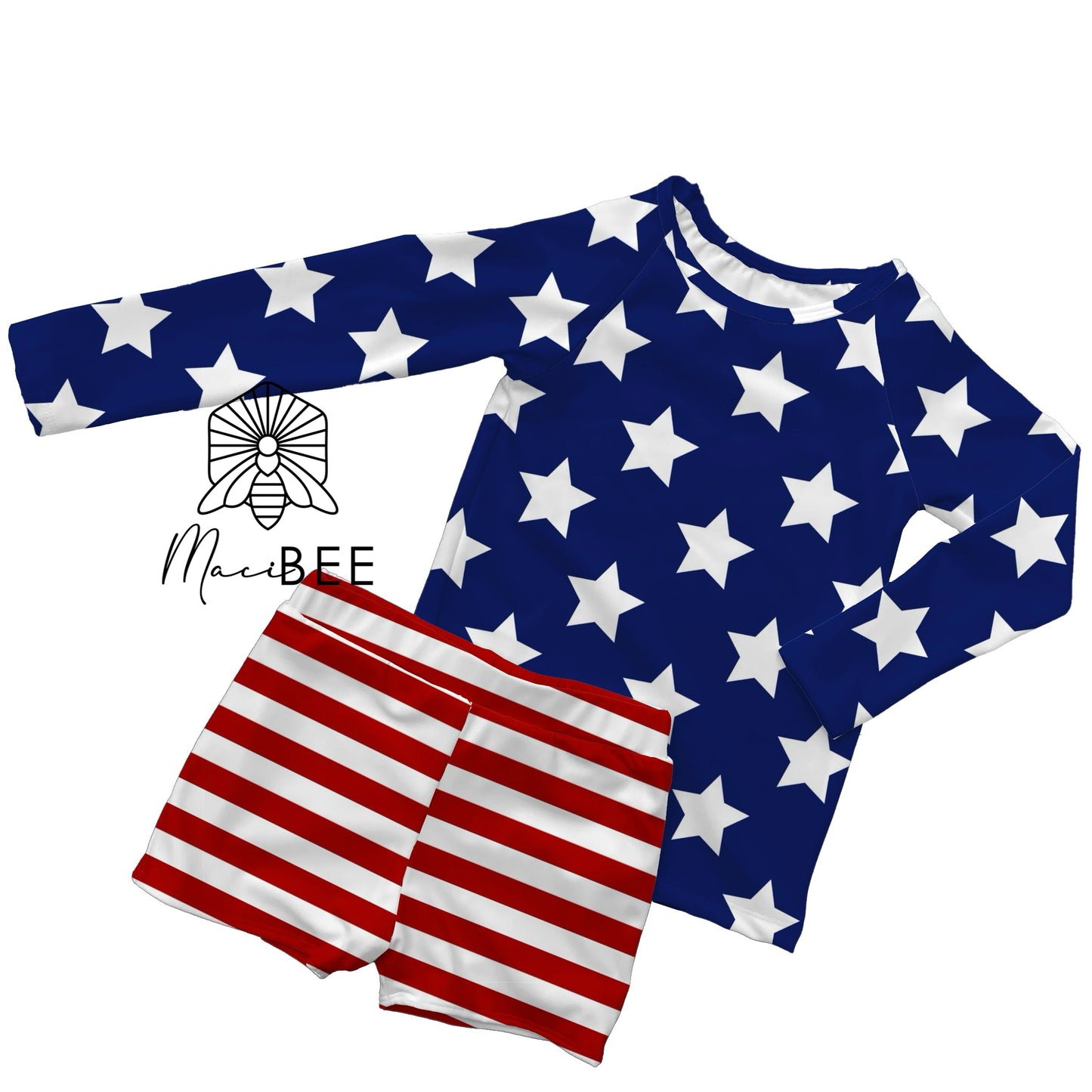 Stars + Stripes || Rash Guard Swim Set