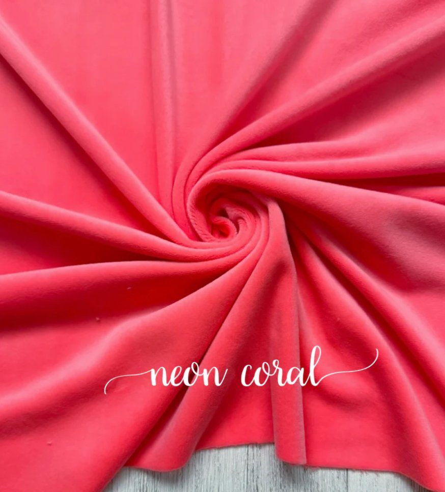 NEON CORAL PLUSHY VELVET