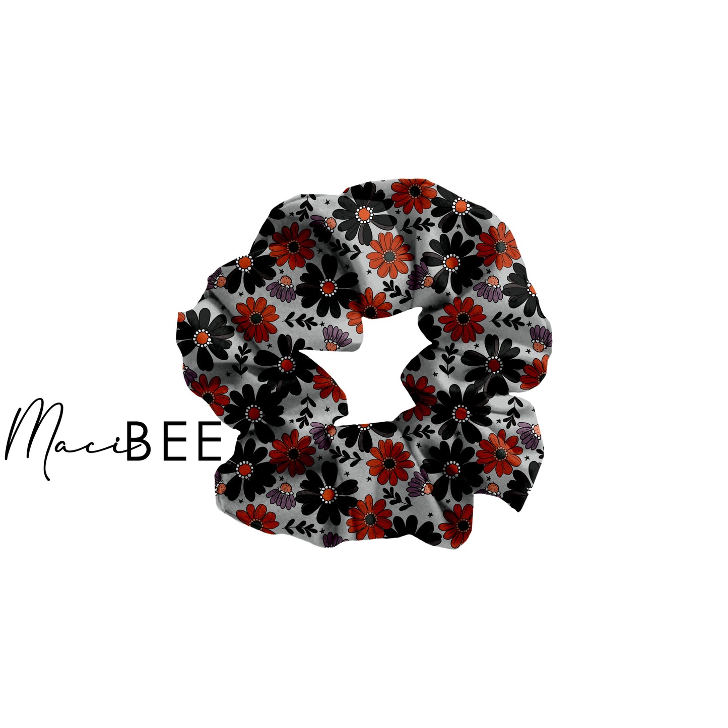 Dark Floral || Scrunchie