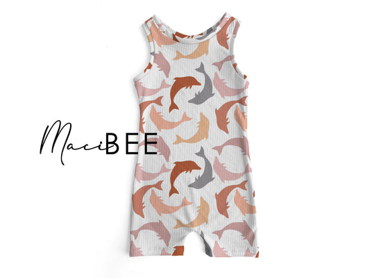 Retro Dolphins || Ollie Romper