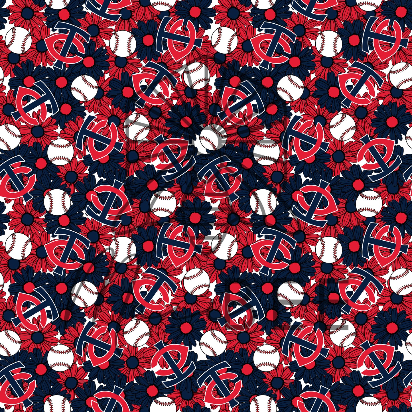 Baseball Flowers Seamless File