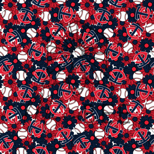 Baseball Flowers Seamless File