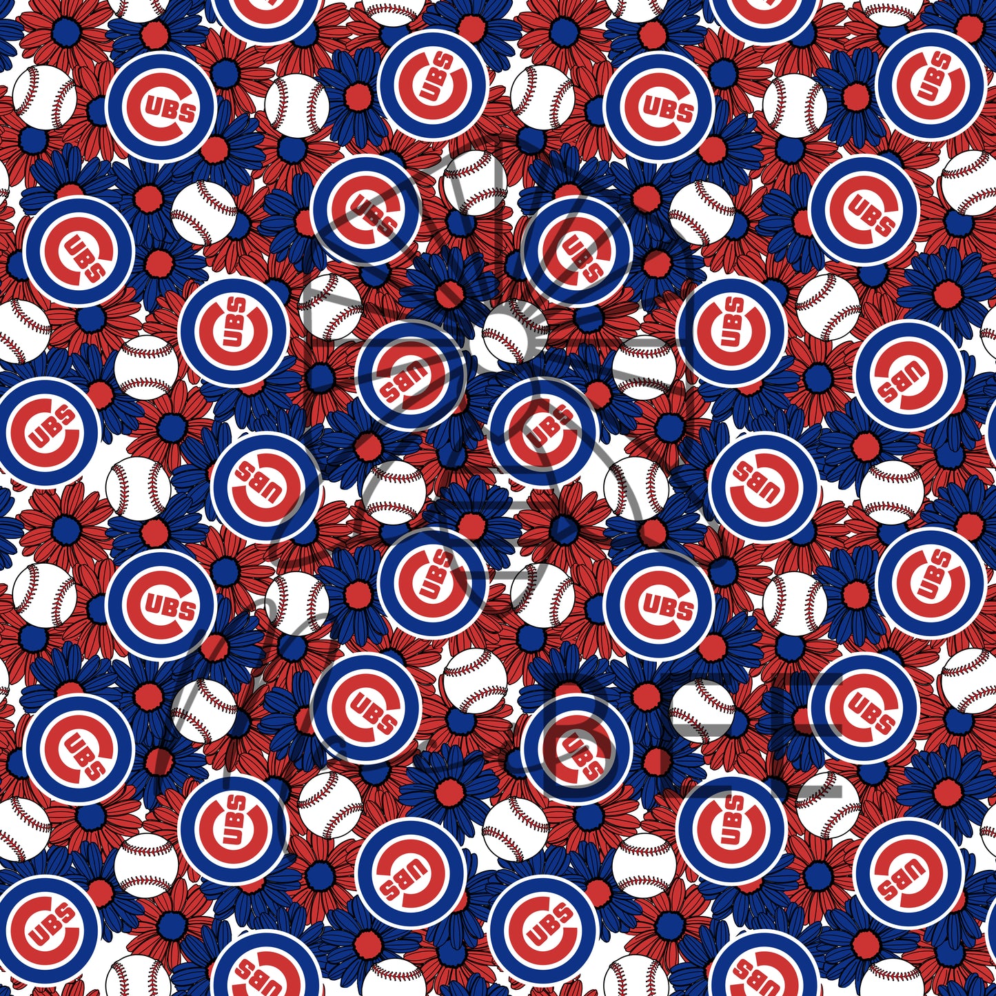 Baseball Flowers Seamless File