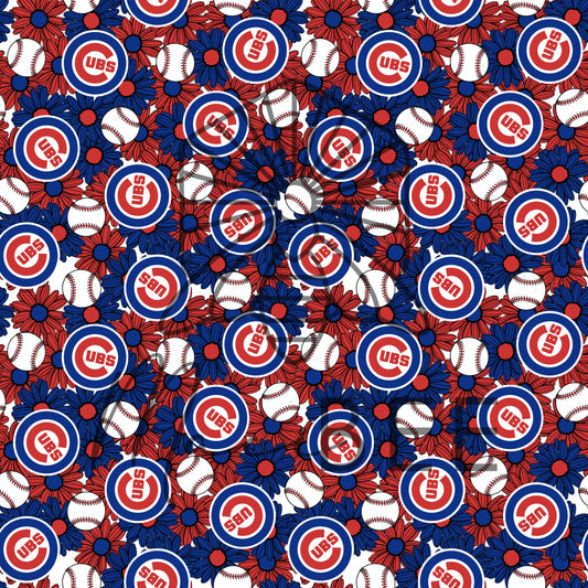 Baseball Flowers Seamless File