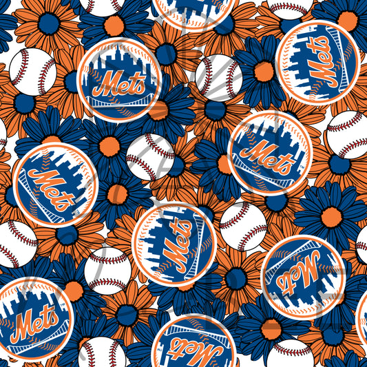 Baseball Flowers Seamless File