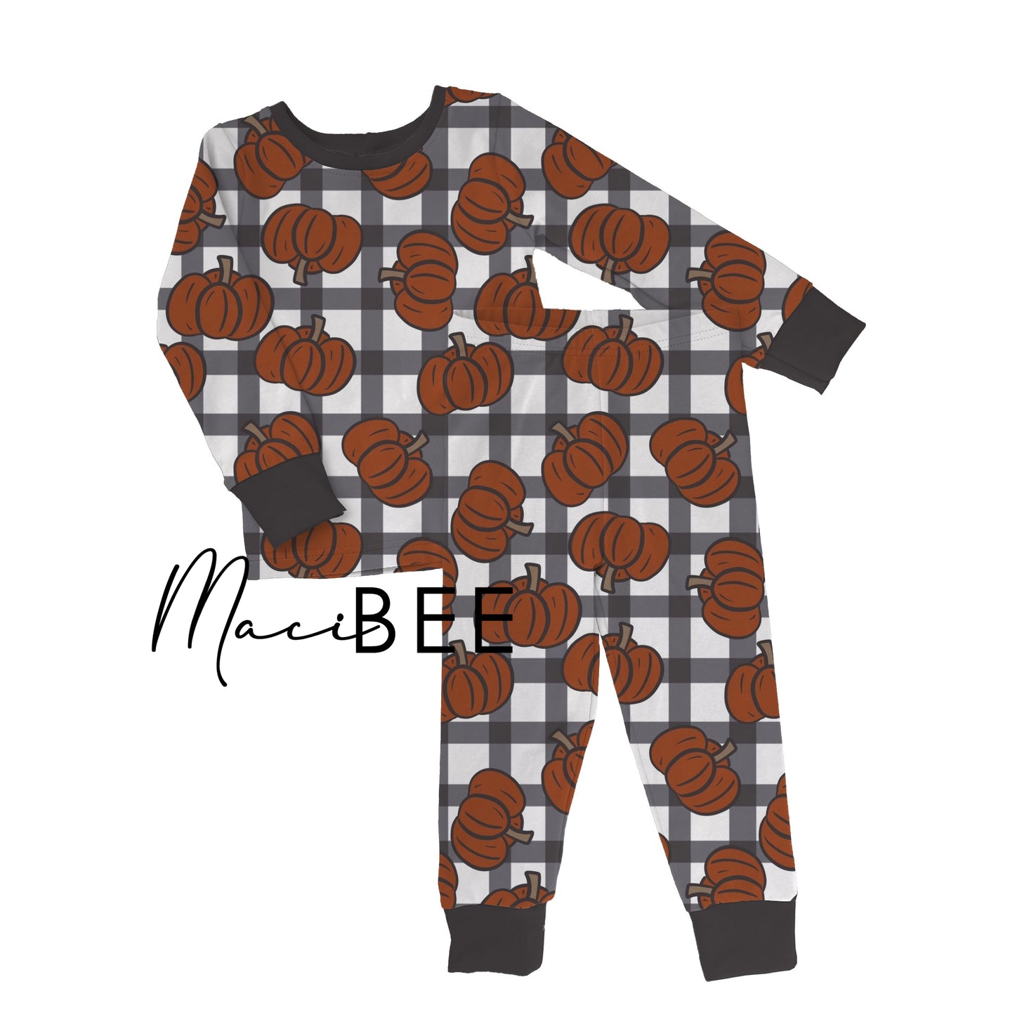 Pumpkin Plaid Pajama Set