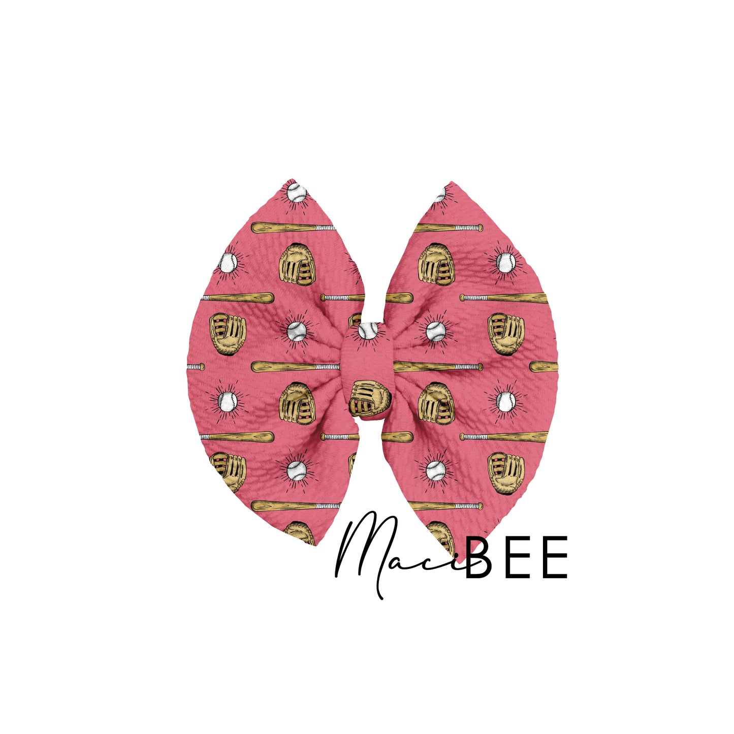 Pink Retro Baseball || MaciBow or MaciWrap