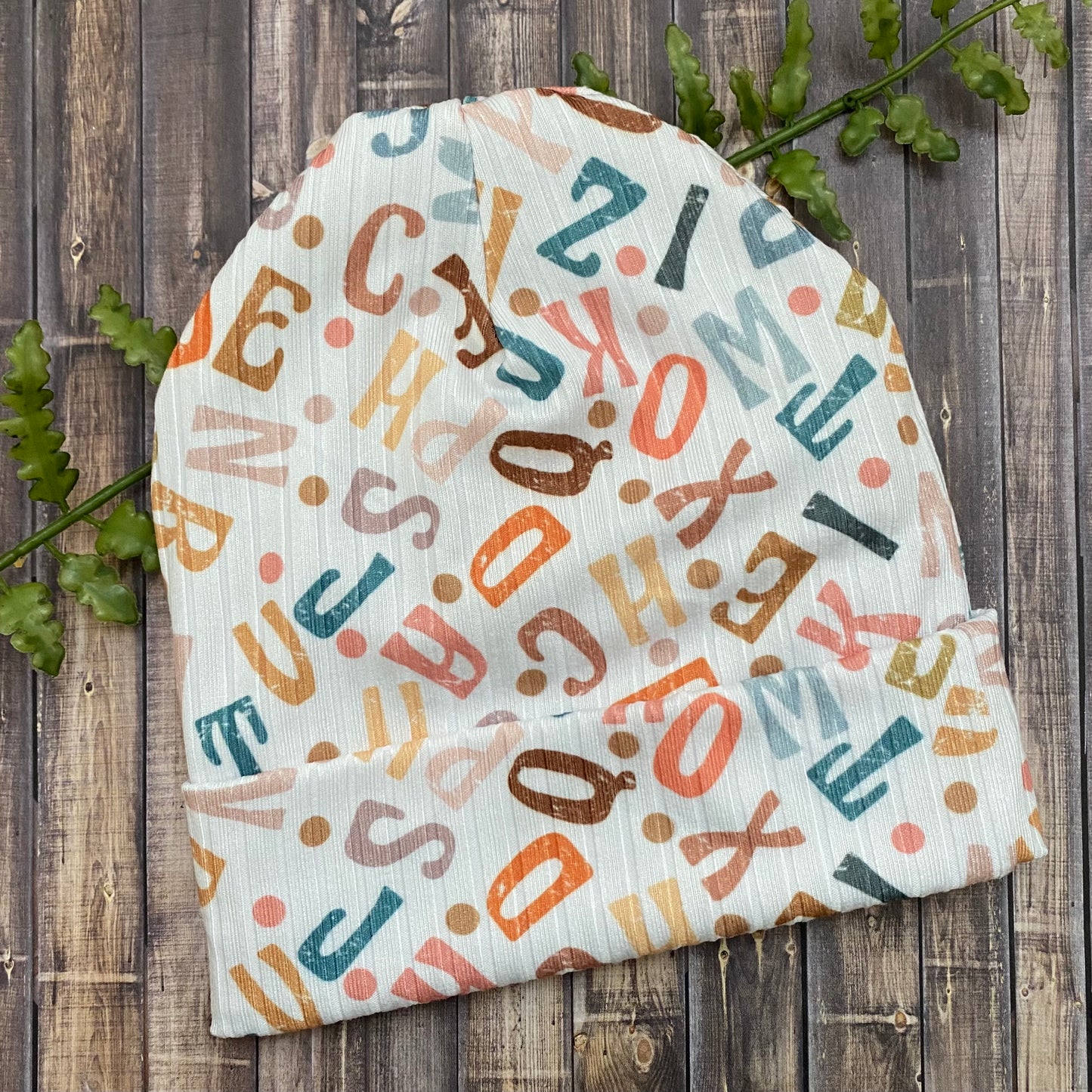 RTS Boho Alphabet Slouchy Beanie